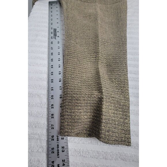 DVF Diane von Furstenberg Women Potter Gold Cropped Pants Trousers Size 10 Lined - Picture 9 of 9
